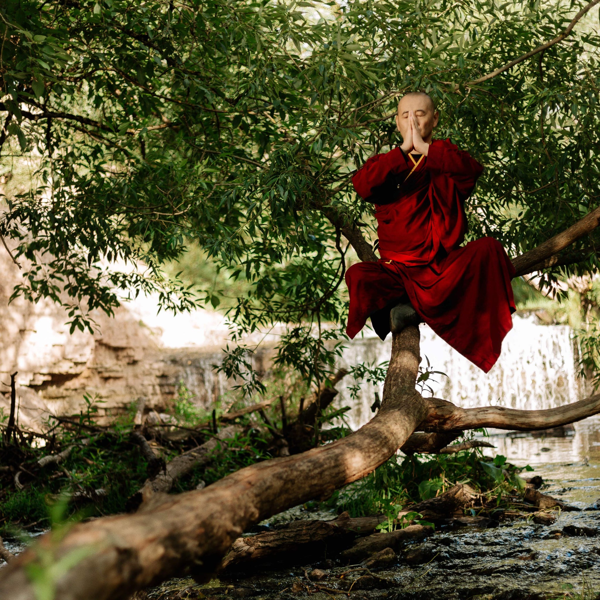 NO RAGRETS meditating monk
